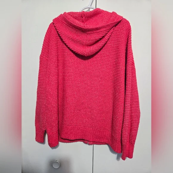 Torrid Women's Vibrant Pink Hooded Cardigan- Size 3X - Picture 7 of 7